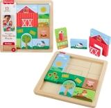 Fisher-Price Wood Toddler Toy Farm Blocks Puzzle
