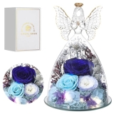 Tiaronics Mothers Day Rose Gifts for Women Preserved Real Flower in Glass Angel