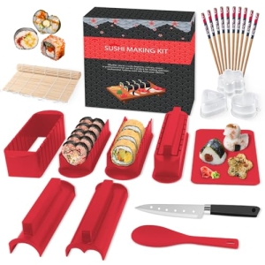 HI NINGER Sushi Maker Set, 24-piece sushi maker kit for beginners to make their