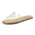 Rihero Women’s Dressy Flat Sandals Comfortable Slip On Leather Slide Clear Sanda