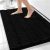 Bcoimo Bath Rug Mat,30×20 Chenille Non Slip Black Bathroom Floor Shower Mat