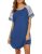 Ekouaer Nightgowns for Women Short Sleeve Sleepshirts Crew Neck Nightshirts Colo