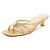 Athlefit Gold Heels for Women Strappy Flip Flop Low Kitten Heels Square Toe Dres