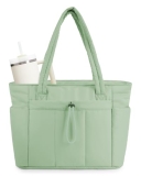 Wandering Nature Puffer Tote Bag with Cup Holder & Laptop Compartment & Trolley
