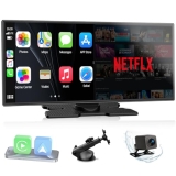 LAMTTO Upgraded 11” Wireless Carplay Screen with Net-Flix YouTube Apps and Back