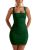 BORIFLORS Women’s Sexy Bodycon Corset Mini Dresses Square Neck Ruched Sleeveless