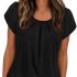 Okiwam Women’s Long Sleeve Cropped Sweaters Casual Knit Pullover Tie Front Crew