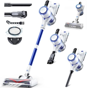 Cordless Vacuum Cleaner, 550W 45Kpa Vacuum Cleaners 45Mins Lightweight Stick Vac