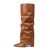 Synchoiss Fold Over Knee High Boots Women Wide Calf Chunky Heel Shark Boots