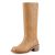 VBDB Knee High Boots for Women Square Toe Wide Calf Pull on Long Boots Low Chunk