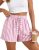 PRETTYGARDEN Striped Plaid Pajama Pants Women Pockets, Striped Pink, XS