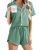 Ekouaer Pajamas for Women Set Button Up Sleepwear 2 Piece Pjs Lounge Set Short S