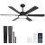 oooYYDSxxx 52in Black Low Profile Ceiling Fan with Light