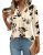 IECCP Womens Tops Dressy Casual Blouses Business Casual 3/4 Sleeve Shirts