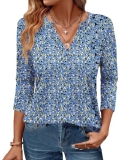 Womens Tops 3/4 Sleeve V Neck Spring Summer Work Tunic Shirts Business Dressy Ca