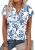 WIHOLL Short Sleeve Shirts for Women Summer Boho Tops Business Casual Tops Vneck