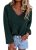 KIRUNDO Sweaters for Women Fall 2026 Oversized V Neck Cozy Cute Casual Long Slee