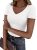 PRETTYGARDEN Women 2026 Spring Tops Trendy Ribbed Short Sleeve V Neck Fitted Bas
