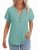 GKBK Womens Short Sleeve Henley Tops V Neck Dressy Casual Loose Fitting Blouses