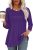 rosemia Womens Tops 3/4 Length Sleeve Blouses Dressy Casual Pleated Front T Shir