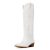 Cowboy Boots Women Knee High Cowgirl Boots Pull On Western Boots,White,7