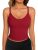 GKBK Spaghetti Strap Tank Top for Women Slim Fitted Crop Layering Cami Red