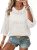 SHEWIN Womens Tops Casual Crew Neck Crochet Tops for Women Lightweight 3/4 Lengt