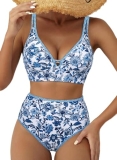 Herseas Women’s High Waisted Bikini Sets Deep V Neck Cutout Swimsuits Supportive