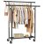 HYSEYY Clothes Rack, Double Rods Rolling Clothing Rack for Hanging Clothes