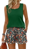 WIHOLL Lounge Sets for Women Two 2 Piece Short Sets for Women Summer Beach Vacat