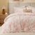 BEDELITE Fleece Queen Comforter Set -Super Soft & Warm Fluffy Pink&White Bedding