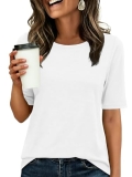 ANRABESS Womens Half Sleeve Tops Crewneck Shirts Basic Fit Tee Trendy 2026 Sprin