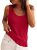 PRETTYGARDEN Women’s Summer Crochet Knit Tank Tops,Red,XXL
