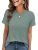 ANRABESS Women’s Summer Waffle Knit Tops Crew Neck Short Sleeve Casual Trendy Sh
