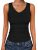 ANRABESS Tank Tops for Women V Neck Ribbed Knit Slim Fitted Sleeveless Basic Tee