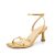 Athlefit Gold Kitten Heels for Women Square Open Toe Strappy Heeled Sandals Ankl