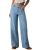 Sidefeel Womens Wide Leg Jeans High Waisted Stretchy Straight Leg Baggy Denim Pa