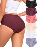 FINETOO 6 Pack Womens Seamless Underwear Full Coverage No Show Hipster Panties S