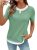 SHEWIN Spring Tops for Women Trendy Round Neck Short Sleeve Soft Comfy Womens Sh