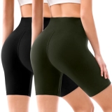 Leafigure 2 Pack Biker Shorts for Women 6″ High Waisted Gym Shorts for Yoga Work
