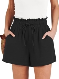 ANRABESS Shorts for Women Summer Casual High Waisted Wide Leg Drawstring Lounge