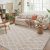 PureCozy 5×7 Area Rug for Living Room Beige Ivory Washable Bedroom Rug Non Slip