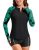 Viodia Womens Swim Shirt UPF50+ Rash Guard Long Sleeve Swimsuit Top Sun Protecti