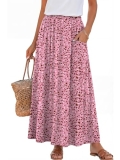 ANRABESS Womens Maxi Skirt Summer Casual Flowy A-line Elastic Waist Beach Long S