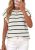 PRETTYGARDEN Womens Summer Short Sleeve Tops 2026 Trendy Crew Neck Striped Knit