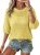 EVALESS Short Sleeve Sweater for Women Crewneck Crochet Hollow Out Knit Tops 202