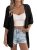 EVALESS Cardigan Sweaters for Women Trendy Crochet Knit Short Sleeve Lightweight