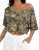 Kistore Off Shoulder Tops for Women Summer Short Sleeve Shirts Cute Cropped Top