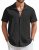 COOFANDY Men’s Summer Linen Shirts Short Sleeve Button Down Casual Fashion Beach