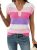 SHEWIN Summer Tops for Women V Neck Short Sleeve Sweater for Women Lightweight W